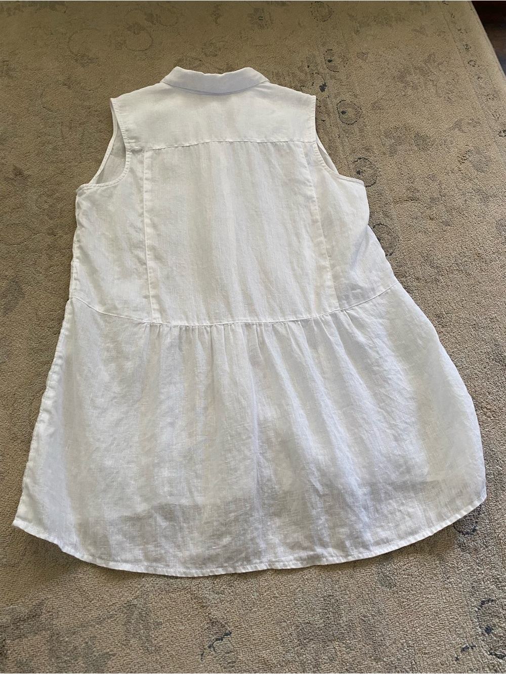 J. Jill Love Linen Peplum Button Down Tunic White Small Mother of Pearl Buttons - Picture 5 of 10
